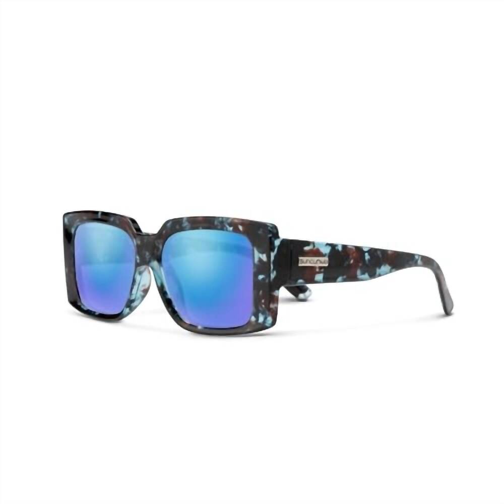NEW SUNCLOUD men's astoria sunglasses in a blue tortoise polarized blue mirror